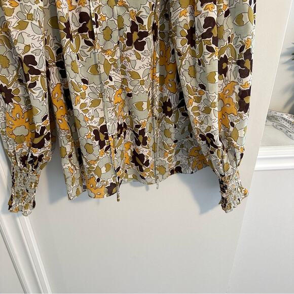 Rebecca Taylor Floral Blouse Long Sleeve Top Small - Picture 10 of 11